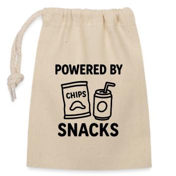 Humorvolle Snack Power Illustration - Verschließbarer Geschenkbeutel aus Baumwolle (14x20cm) - Natur - Vorne