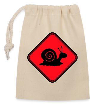 Snail Danger Caution Sign Warning - Closable cotton gift bag (14x20cm) - nature - Front