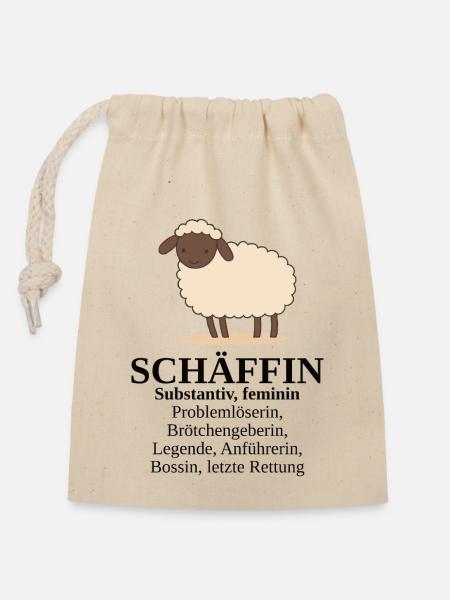 Schäffin Vorgesetzte Chef Schaf - Verschließbarer Geschenkbeutel aus Baumwolle (14x20cm) - Natur