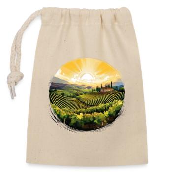 Sunrise over vineyard landscape - Closable cotton gift bag (14x20cm) - nature - Front