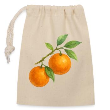 Orangenzweig mit reifen Früchten - Verschließbarer Geschenkbeutel aus Baumwolle (14x20cm) - Natur - Vorne