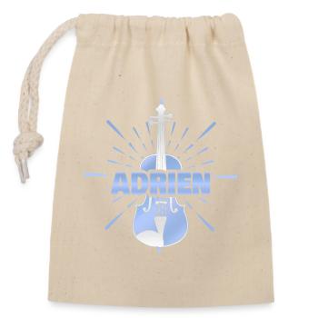First name Adrien - Closable cotton gift bag (14x20cm) - nature - Front