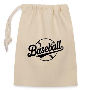 Baseball - Logo sportif cool - Sac cadeau en coton avec cordon (14 x 20 cm) - nature - Devant
