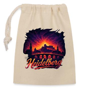 Heidelberg Stadt Silhouette prachtvoll Geschenk - Verschließbarer Geschenkbeutel aus Baumwolle (14x20cm) - Natur - Vorne