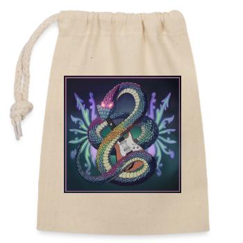 Mythical Serpent Guitar Illustration - Closable cotton gift bag (14x20cm) - nature - Front