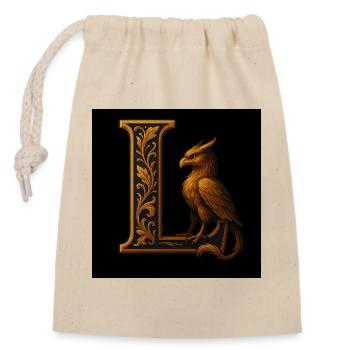 L – Magic ornament with phoenix - Closable cotton gift bag (14x20cm) - nature - Front