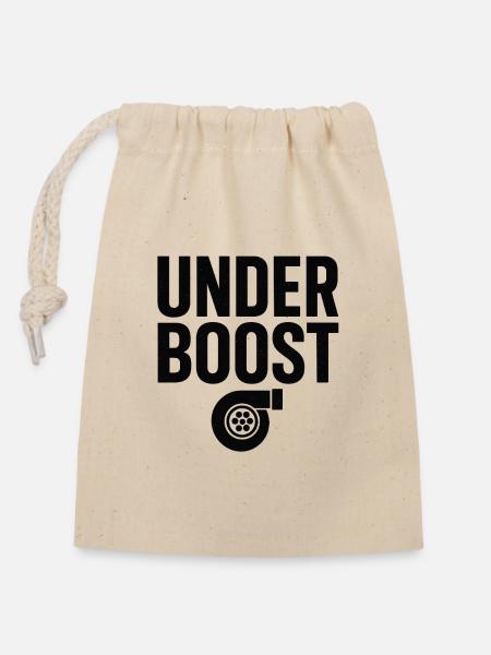 Unter Boost Logo Design - Verschließbarer Geschenkbeutel aus Baumwolle (14x20cm) - Natur