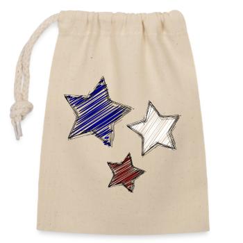 Colorful stars with dynamic tracings - Closable cotton gift bag (14x20cm) - nature - Front