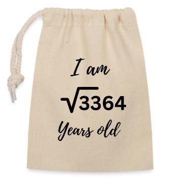 √3364 – 58 years coolly packaged - Closable cotton gift bag (14x20cm) - nature - Front