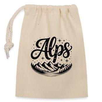 Alpen - Souvenir Design - Verschließbarer Geschenkbeutel aus Baumwolle (14x20cm) - Natur - Vorne