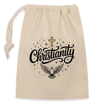 Christianisme - Logo chrétien - Sac cadeau en coton avec cordon (14 x 20 cm) - nature - Devant