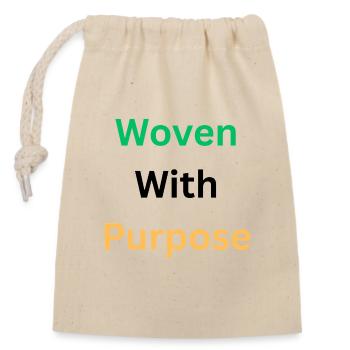 Woven Purpose Inspirational Graphic - Closable cotton gift bag (14x20cm) - nature - Front