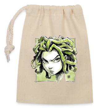 Croquis de Méduse - Sac cadeau en coton avec cordon (14 x 20 cm) - nature - Devant
