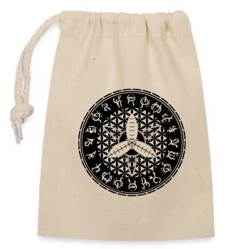 Flower of Life Moth Sigil - Closable cotton gift bag (14x20cm) - nature - Front