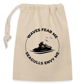 PWC Rider Waves Fear Me Seagull Neid Humor - Verschließbarer Geschenkbeutel aus Baumwolle (14x20cm) - Natur - Vorne