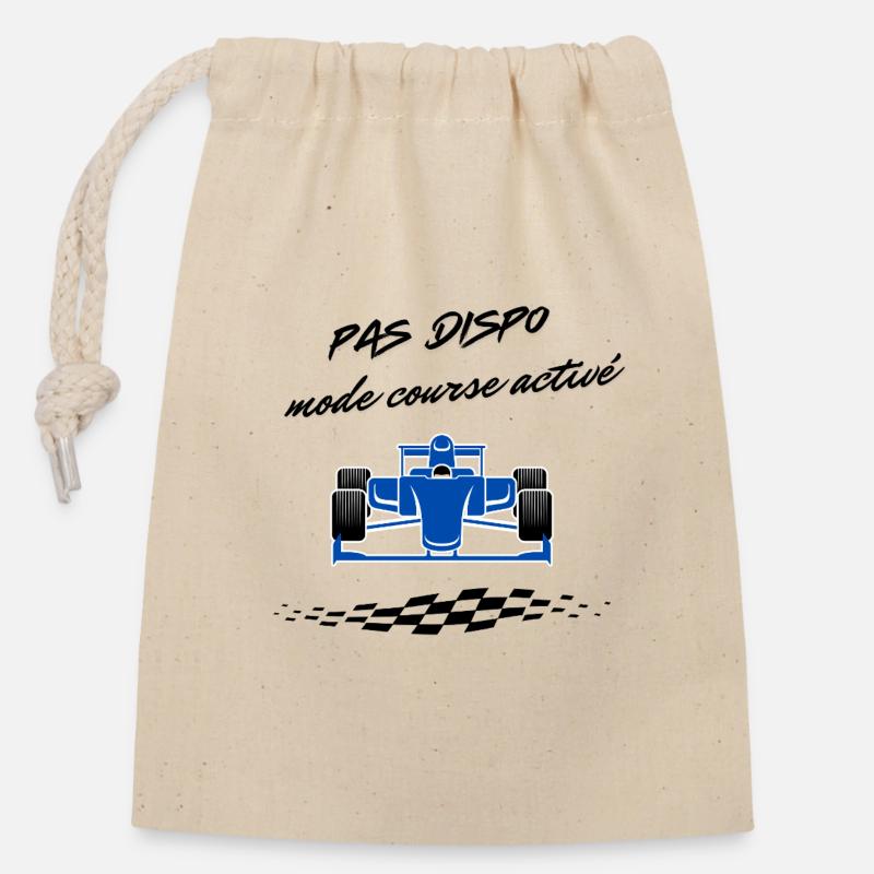 Design sport automobile - Sac cadeau en coton avec cordon (14 x 20 cm) - nature