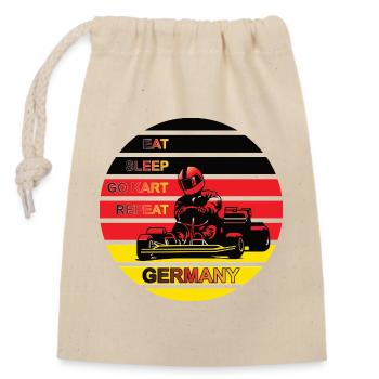 Motorsport and everyday life motif in Germany - Closable cotton gift bag (14x20cm) - nature - Front