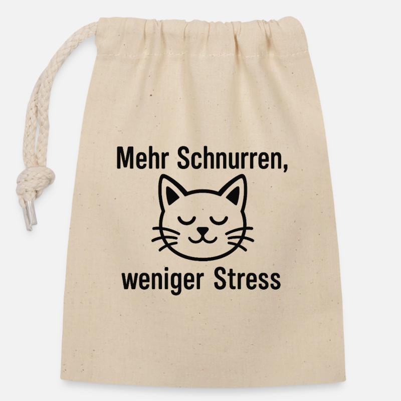 Schnurren - Verschließbarer Geschenkbeutel aus Baumwolle (14x20cm) - Natur