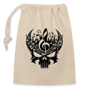 Wenn Musik bis aufs Knochenmark brennt Skull Song - Verschließbarer Geschenkbeutel aus Baumwolle (14x20cm) - Natur - Vorne