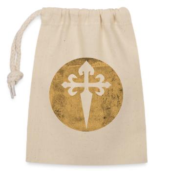 Croix de Saint-Jacques cercle doré illustration - Sac cadeau en coton avec cordon (14 x 20 cm) - nature - Devant