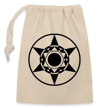 Heptagramm Stern Kornkreis Design - Verschließbarer Geschenkbeutel aus Baumwolle (14x20cm) - Natur - Vorne
