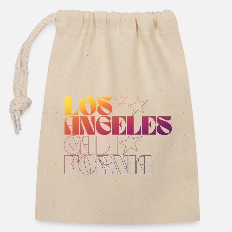 Lebendiges Stadtbild von Los Angeles - Verschließbarer Geschenkbeutel aus Baumwolle (14x20cm) - Natur