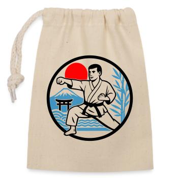 Karate Nature - Closable cotton gift bag (14x20cm) - nature - Front
