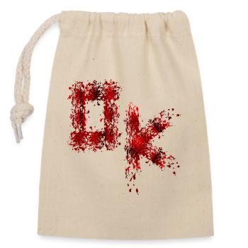 Blutige OK Typografie Zustimmung Halloween Kostüm - Verschließbarer Geschenkbeutel aus Baumwolle (14x20cm) - Natur - Vorne