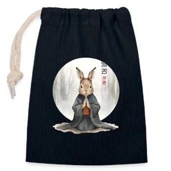 Wasserfarben Hase – Zen Meditation Japanese Kunst - Verschließbarer Geschenkbeutel aus Baumwolle (14x20cm) - Navy - Vorne