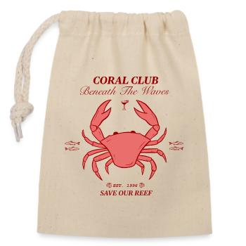 Coral Club Save Our Reef Illustration - Closable cotton gift bag (14x20cm) - nature - Front