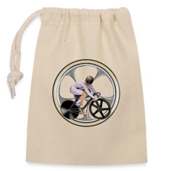 Cycling - Closable cotton gift bag (14x20cm) - nature - Front