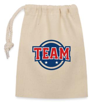 Team Logo Design - Closable cotton gift bag (14x20cm) - nature - Front
