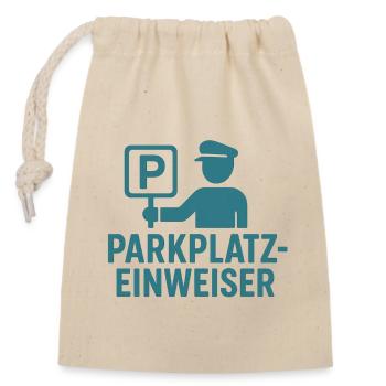 Parking attendant design - Closable cotton gift bag (14x20cm) - nature - Front