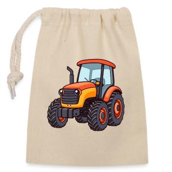 Traktor - Verschließbarer Geschenkbeutel aus Baumwolle (14x20cm) - Natur - Vorne