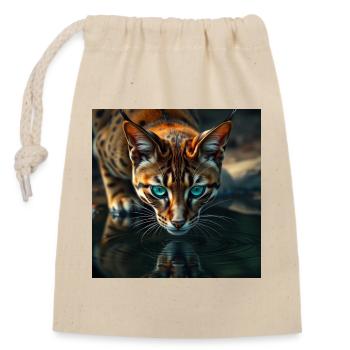 Feline Mysticism - Closable cotton gift bag (14x20cm) - nature - Front