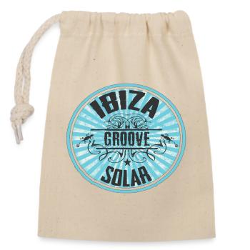 Conception du logo solaire ibiza Groove - Sac cadeau en coton avec cordon (14 x 20 cm) - nature - Devant