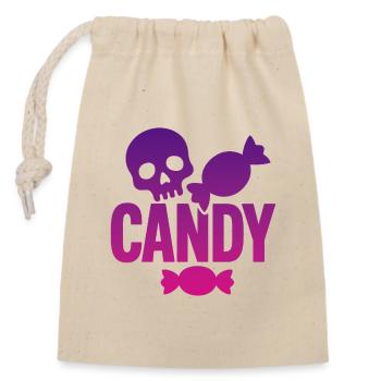 Skeleton and Whimsical Candy - Closable cotton gift bag (14x20cm) - nature - Front