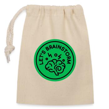 Cerveau créatif avec slogan motivant - Sac cadeau en coton avec cordon (14 x 20 cm) - nature - Devant