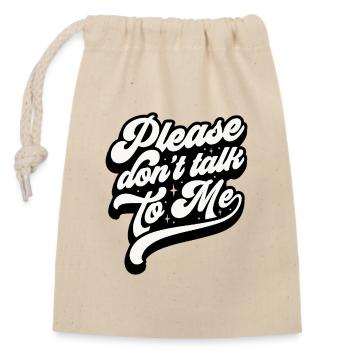 Expressive message in modern style - Closable cotton gift bag (14x20cm) - nature - Front