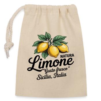 Citron - Limone sicilia italia - Sac cadeau en coton avec cordon (14 x 20 cm) - nature - Devant