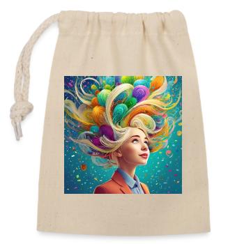 Imagination is power - Closable cotton gift bag (14x20cm) - nature - Front