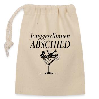 Junggesellinnenabschied – Martini Feier - Verschließbarer Geschenkbeutel aus Baumwolle (14x20cm) - Natur - Vorne