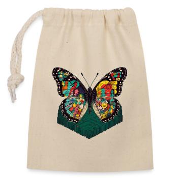 Bunte Legende Schmetterling Illustration - Verschließbarer Geschenkbeutel aus Baumwolle (14x20cm) - Natur - Vorne
