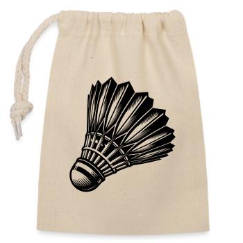 Badminton Federball Tattoo Sport Style - Closable cotton gift bag (14x20cm) - nature - Front