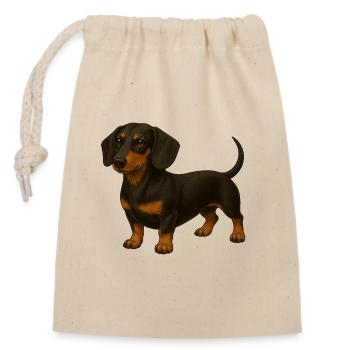 Dachshund - Closable cotton gift bag (14x20cm) - nature - Front