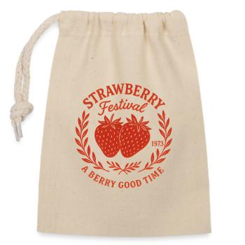 Strawberry Festival - A berry good time - Closable cotton gift bag (14x20cm) - nature - Front