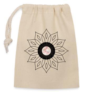 Mandala rosette - Closable cotton gift bag (14x20cm) - nature - Front