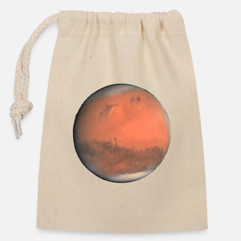 Mars - Verschließbarer Geschenkbeutel aus Baumwolle (14x20cm) - Natur