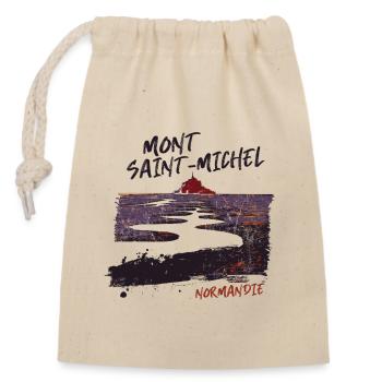 Mont Saint-Michel, Sonnenuntergang, Normandie - Verschließbarer Geschenkbeutel aus Baumwolle (14x20cm) - Natur - Vorne