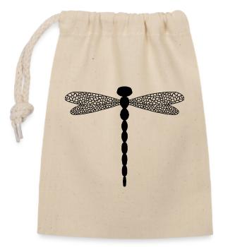 Libellule complexe - Sac cadeau en coton avec cordon (14 x 20 cm) - nature - Devant